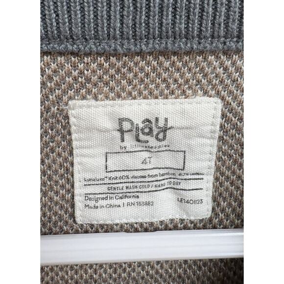 Little Sleepies Play 4T Gray Stripe Walrus Sweater Bamboo Knit Winter - Picture 3 of 3